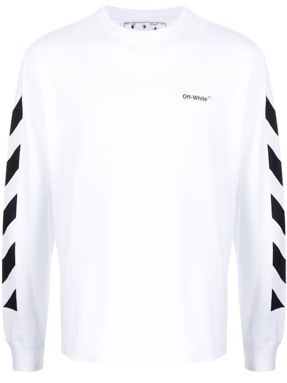 Off-White White Long-Sleeve Chevron Sleeve Tee